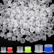 320Pcs Mixed Tattoo Ink Cap with Base, Bulk 11Mm 13 Mm 16Mm Dia Disposable Plast
