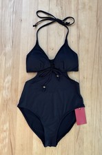 Neu Esprit Badeanzug Sidecut Mit Herausnehmbaren Pads Gr. 38 Schwarz