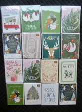 16 NEW Individually SEALED Minted Christmas Holiday Greeting Cards w/ Envelopes