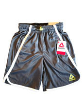 Boy's Reebok Training Short Ebony Gray/White Size S 6/7 Pockets Drawstring NEW