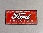 VINTAGE 12” FORD TRACTOR DEALER PORCELAIN SIGN CAR GAS TRUCK OIL MOTORCYCLE