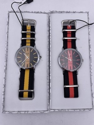 Paar Unisex Uhren H2X Er/Sie PxL6-1 39mm Stahl/Leinwand sehr reduziert neu