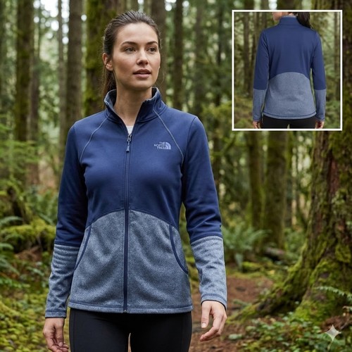 The North Face Womens NF00CP5M Blue Gray Full Zip Performance Jacket Large SP17