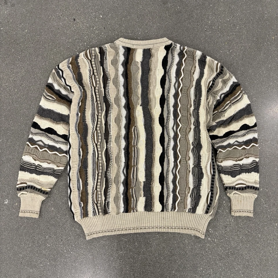 Suéter Cosby Vintage John Ashford 3D Texturizado Para Hombre Grande Estilo Coogi Colorido Foto 2 de 4