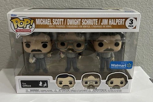 Funko Pop! The Office Michael Scott Dwight Jim 3-Pack Walmart Exclusive