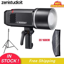 Godox AD600BMII 600Ws Bowens Mount Outdoor Flash+35*160cm Grid Softbox Stand Kit