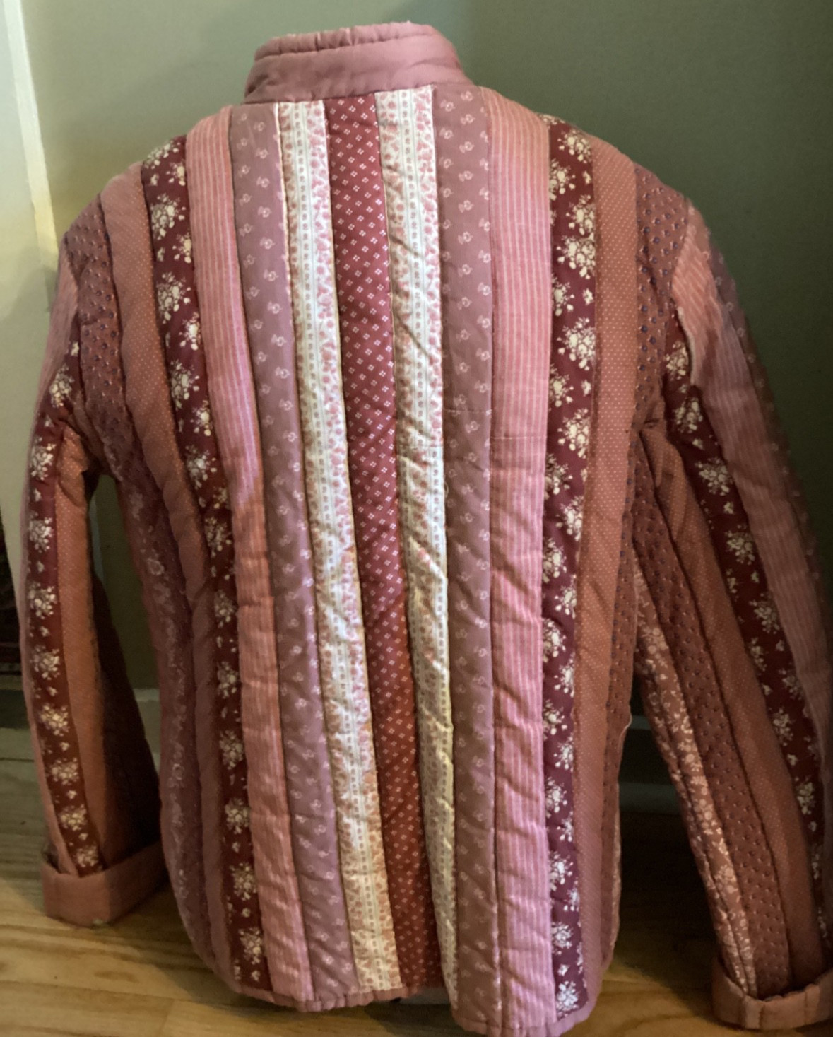 QUILTED VTG PATCHWORK Jacket Women’s S/M-Wood But… - image 4