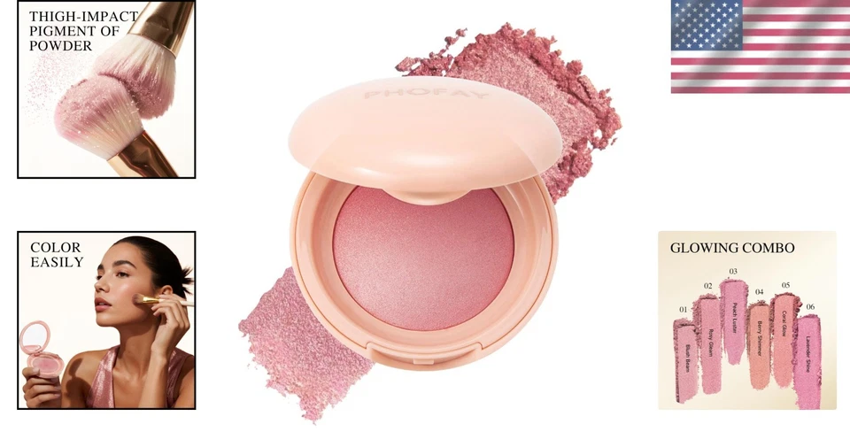Powder Blush Multi-Use Luminous Natural Glow Long Wear for All Skin Types - Image 2 of 4