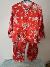 Vintage CRUZ Natori 2 Piece Asian Geisha Inspired Pajama Set M