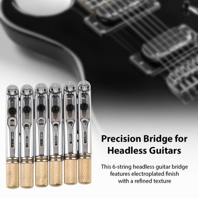 1 6-String Headless Guitar Bridge With String Tension Control For Electric CCQZ