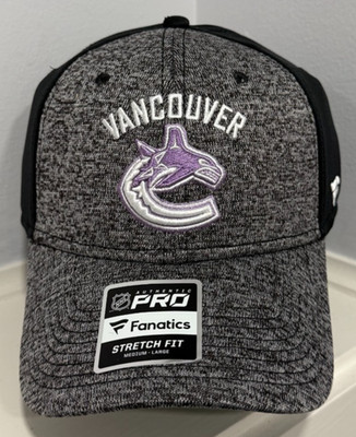 Vancouver Canucks Hockey Fights Cancer Fanatics Stretch Fit Hat M
