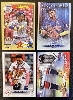 2022 Topps RONALD ACUNA JR. Atlanta Braves 4-card lot with inserts!