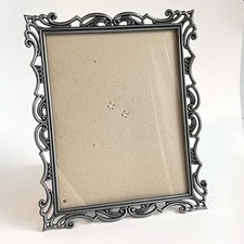 Vintage 8x10 Photo Ornate Scroll Silver Metal Picture Frame Weston Taiwan