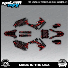 Kalair GFX Graphics Kit for CRF250R 2010-13  and CRF450R 2009-2012 Twitch - Red