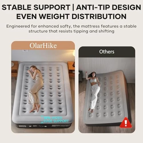 King Size Airbed, Inflatable Mattress, Air Bed with Built in Pump, Blow Up Mattr - Image 4 of 4