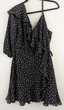 New JACK by BB Dakota sz 6 Hotline Bling polka dot dress black white 4793