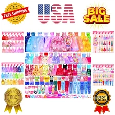 195 Pcs Doll Clothes and Accessories Kit, Include Princess Gowns, Fashion Ski...
