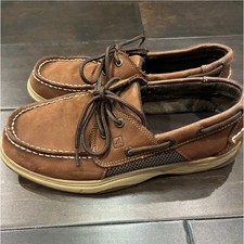 Sperry Top Sider Boat Shoes Loafers Leather Brown Boys Size 4
