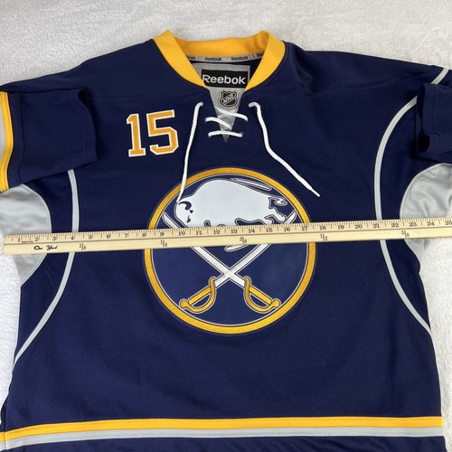 Buffalo Sabres Eichel #15 NHL Reebok Jersey Men S Navy Yellow Hockey - Picture 12 of 18