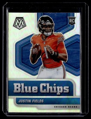 2021 Panini Mosaic Blue Chips Rookie Silver Justin Fields #4