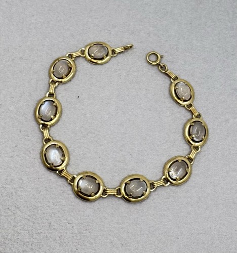 14KY Antique Moonstone Link Bracelet
