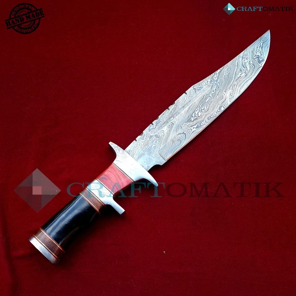 Damastmesser Jagdmesser | ELITE Damaszener Bowie | Damast-Stahl Hunting Knife | - Bild 2 von 4