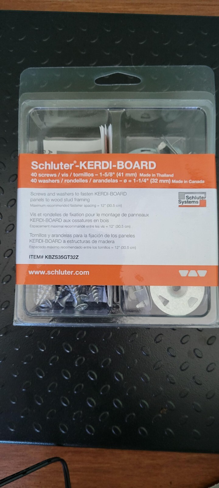 Schluter Kerdi Board Hardware Set with 40, 15/8 in. Screw and 11/4 in