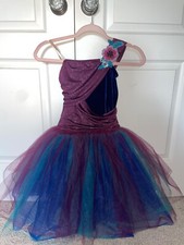 Dance TuTu. Purple and blue with leotard under tutu skirt. Size: CLA
