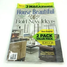 House Beautiful Mar '20 + Elle Decor New Naturals Mar 2020 Magazines -In plastic