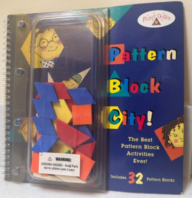 PLANET DEXTER PATTERN BLOCK CITY! 32 Pattern Blocks Geometry home school vintage