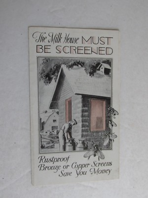#ad #ad sbc13 vintage Farm Dairy literature Milk house must be screened Bronze Copper $5.98
