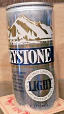 1990S TALL 12OZ KEYSTONE LIGHT STAY TAB BEER CAN  COORS COLORADO EMPTY