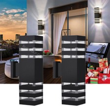 2Pack Modern LED Up Down Wall Light Sconce Dual Head Lamp Fixtures Outdoor IP65