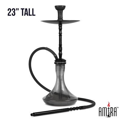 23'' Black Hookah Set - Smoke Staxx by Amira Hookahs Shisha 1 Hose