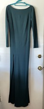 New Windsor Womens Backless Long Sleeve Sea Foam Green Formal Solid Small