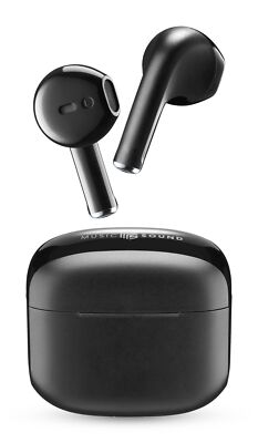 Cellularline SWAG BT Kopfhörer MS Schwarz In-Ear Musik Audio Ladecase NEU
