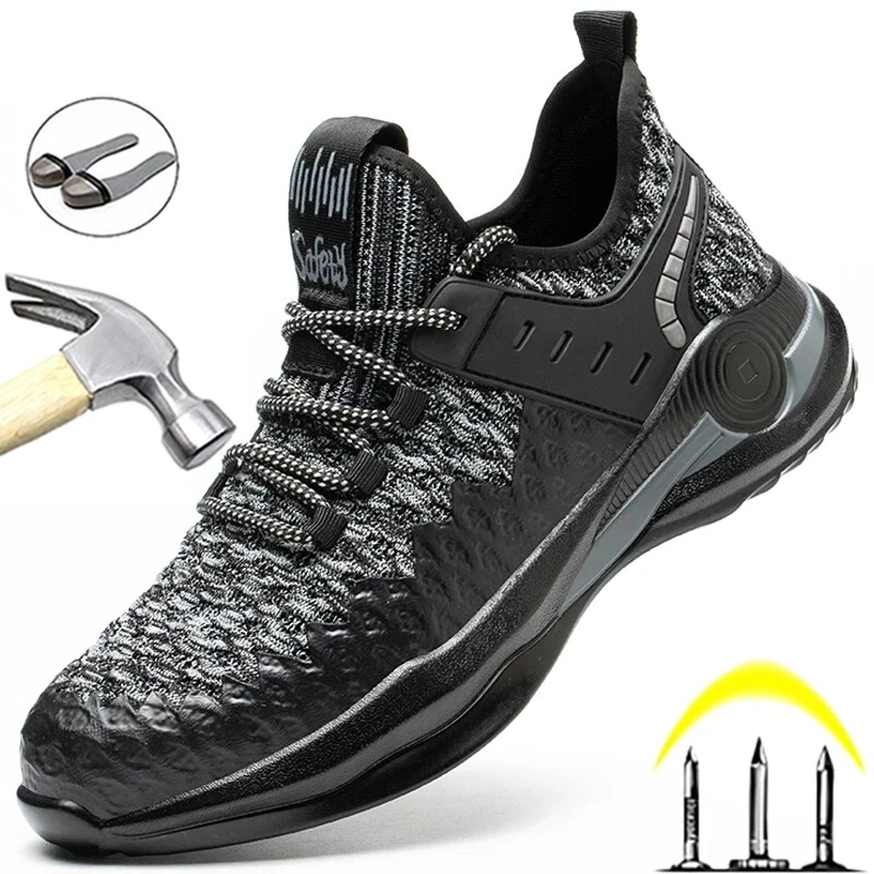 Men Steel Toe Indestructible Work Safety Shoes Outdoor Puncture Proof Work Boots