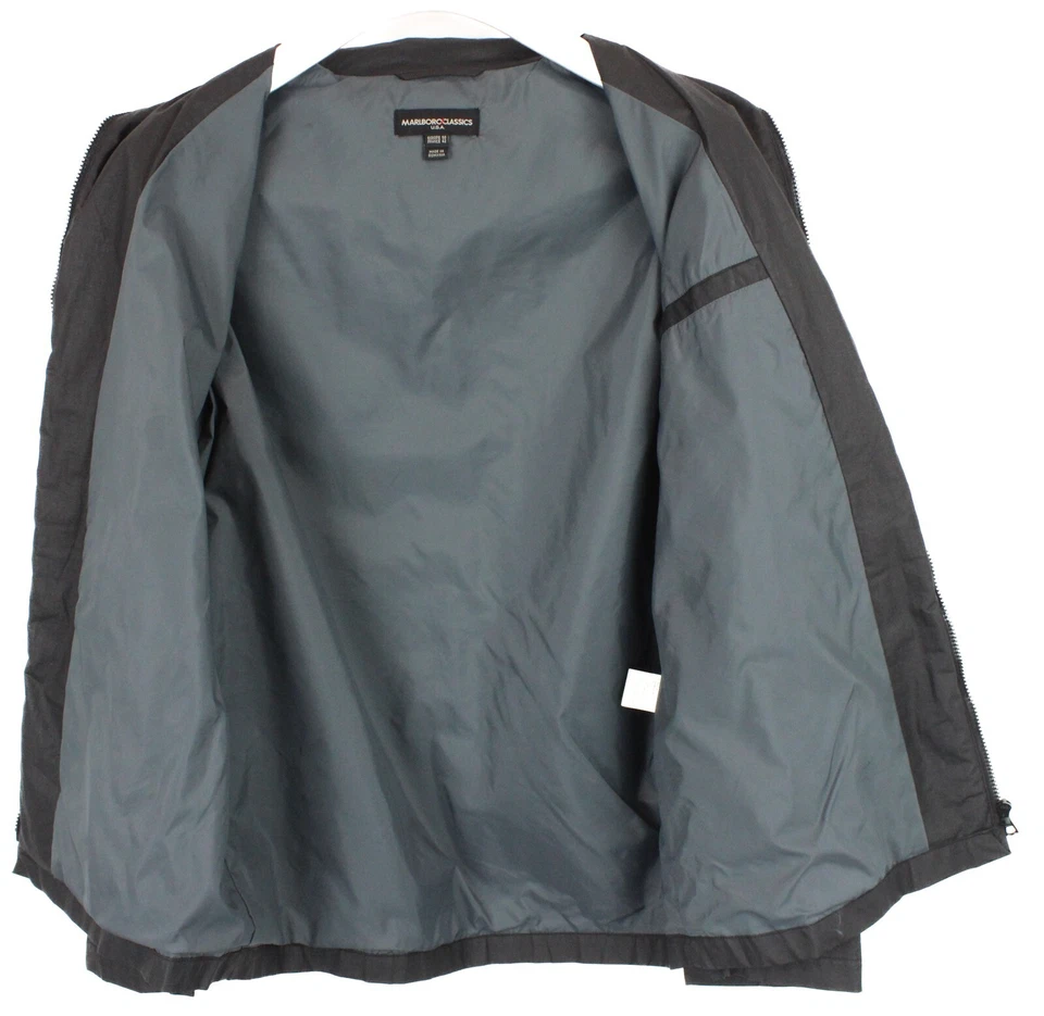 Jaqueta masculina MARLBORO CLASSIC EU 50 leve revestida mistura de linho zíper completo - Imagem 4 de 4