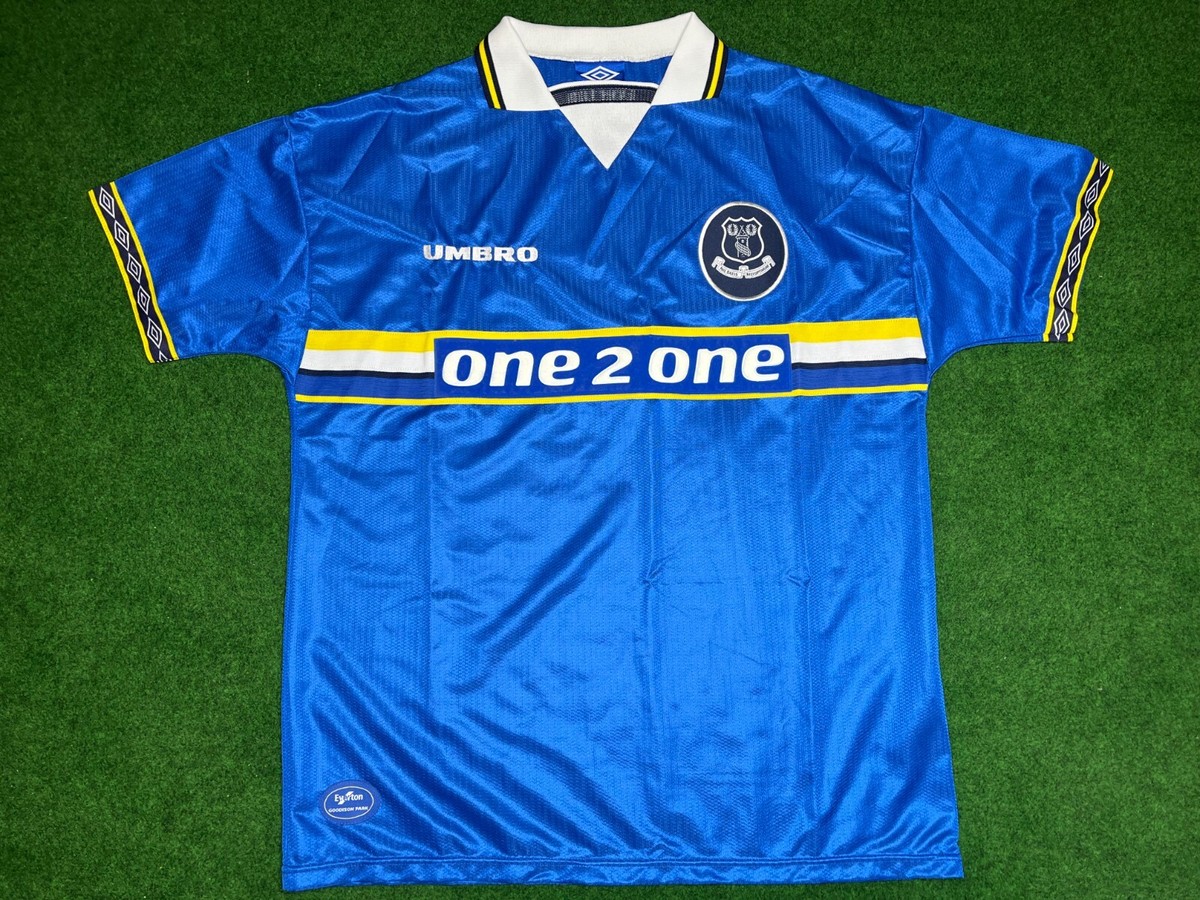excellent* Everton FC 1997 1999 XLarge shirt jersey UMBRO one2one