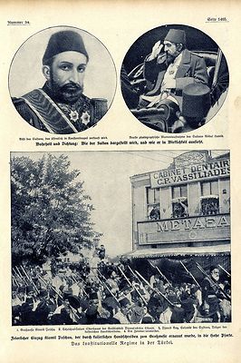 Sultan Abdul und Hamid Kiamil Paschas Einzug i.d. Hohe Pforte Memorabile 1908