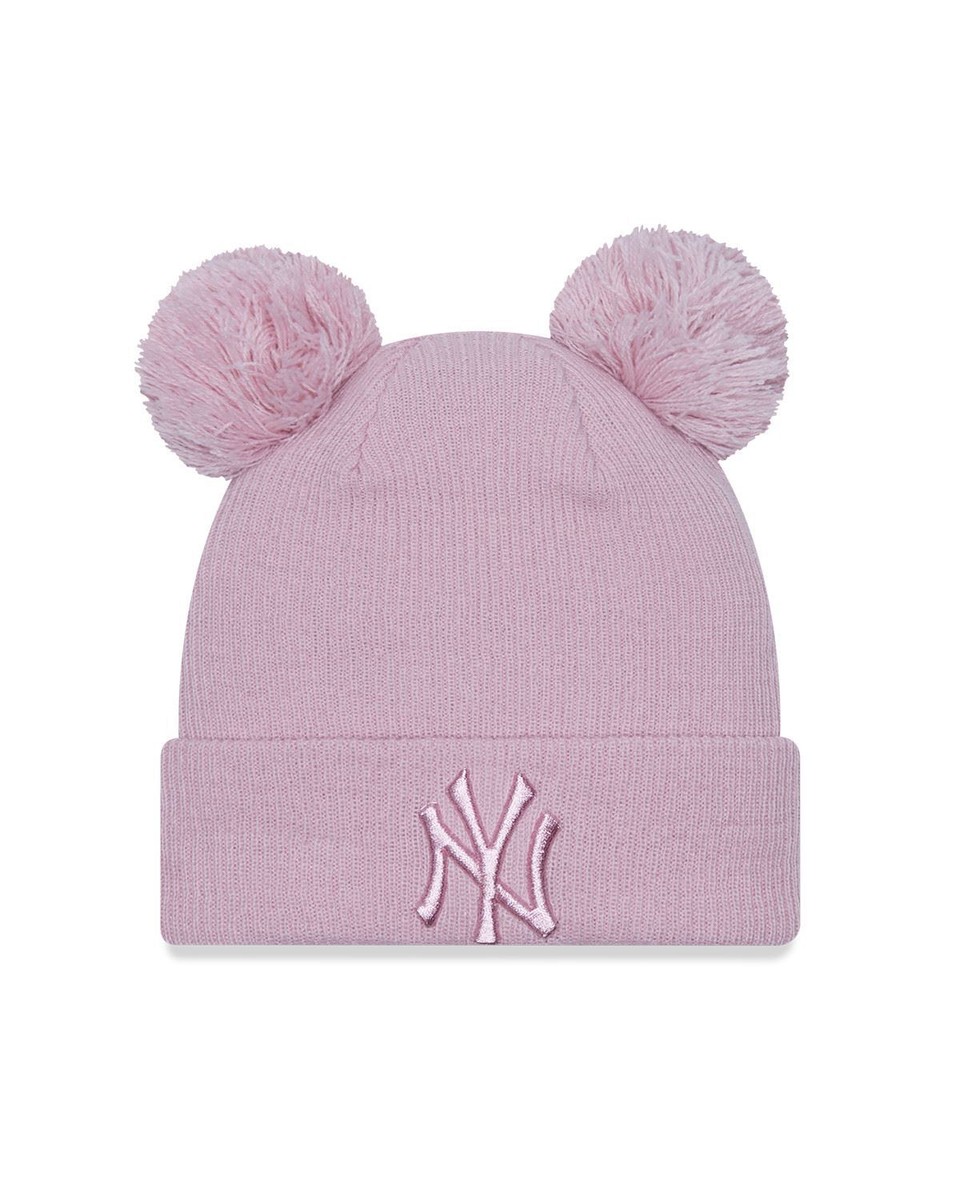 New Era Womens Knitted Rib Pom Pom Beanie New York Yankees pink