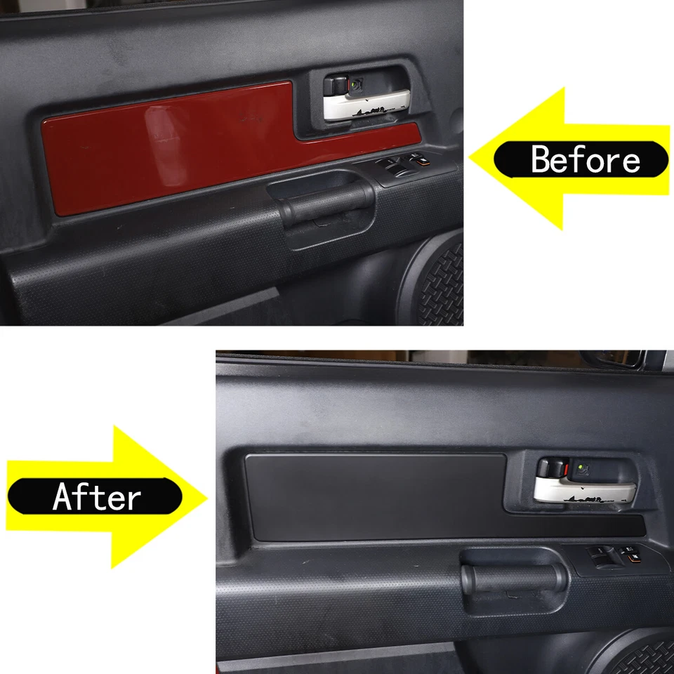 Matte Black ABS Interior Door Panel Cover Trim For Toyota FJ Cruiser 2007-2021 - image 4 of 4