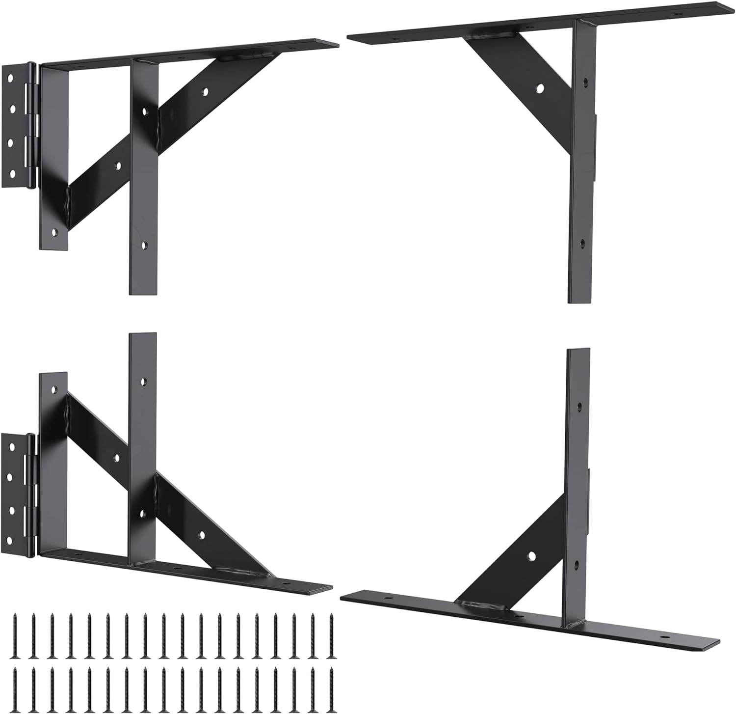 Gate Corner Brace Bracket Gate Kit for Wooden Fence Gate Hinges No Sag Frame Kit