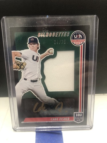 2022 USA Stars Stripes Silhoettes Cade Fisher /75 Patch Gold Ink Auto Autograph - Picture 1 of 2