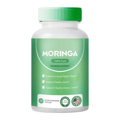 100% Pure Organic-Moringa Extract Health Capsules, 60 Capsules