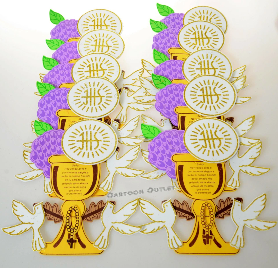 10 FIRST COMMUNION FAVORS GRAPES FOAM RECUERDOS PRIMERA COMUNION CALIZ UVAS 7" - Image 4 of 4