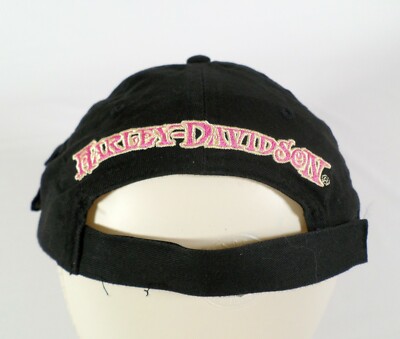Harley Davidson Heart Wings Hat AdjustableTie Back Ponytail Cap Biker Babe Harley Davidson Motorcycles Hat Cap Girls Heart Wings Zip  main image 2