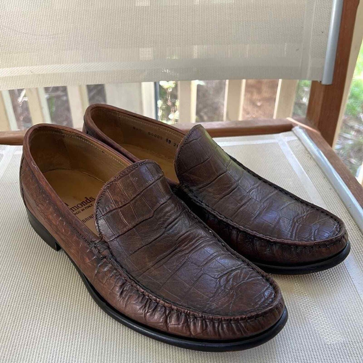 Allen Edmonds Brindisi crocodile embossed leather brown  display picture 1