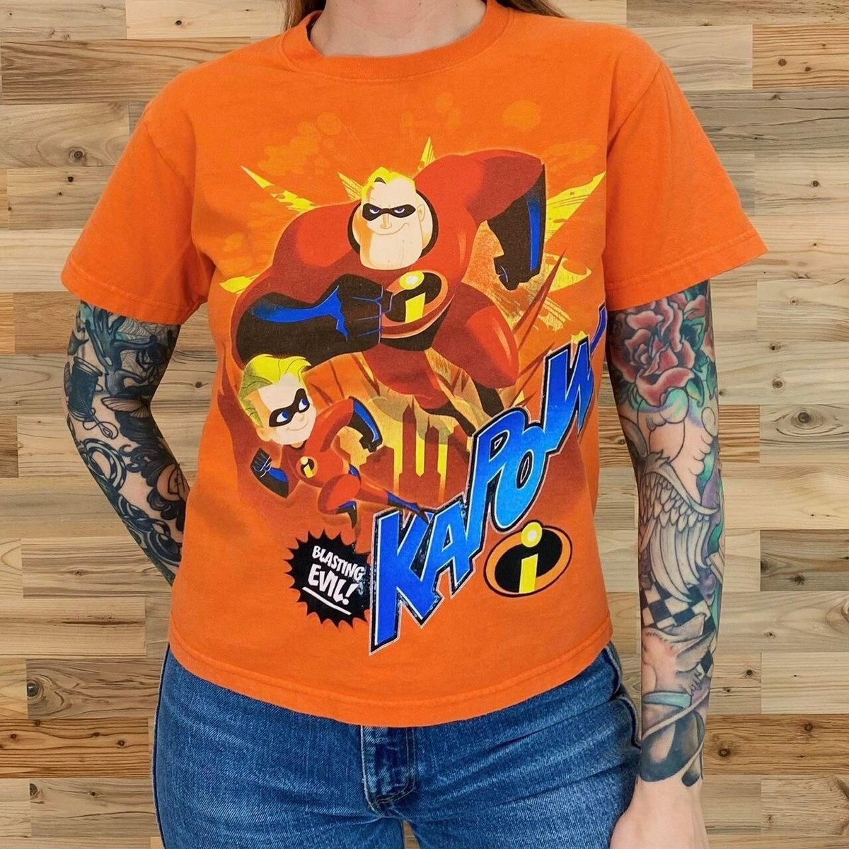 Vintage Disney Pixar The Incredibles Movie Promo Tee T-shirt Shirt 