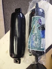 Pair (2) Polyform G3 Boat Fenders Black  5.5'' x 19'' Ribbed Bumper Twin Eye NEW